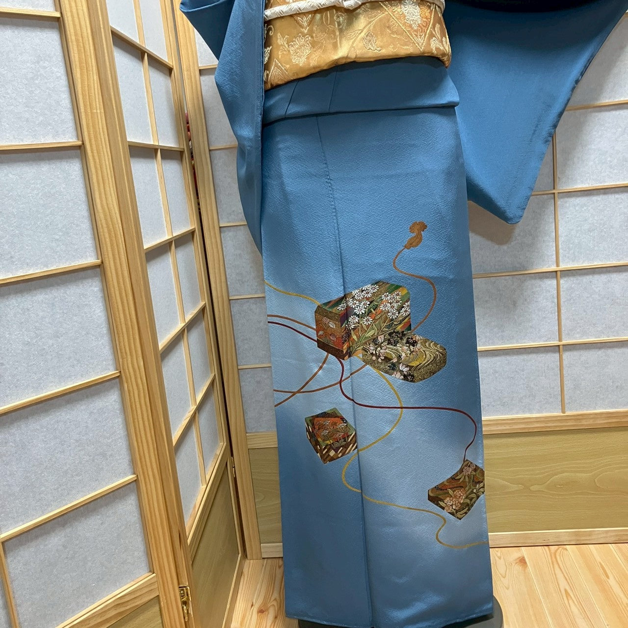 8459# Japanese Tomesode Kimono Vintage Womens Silk Fabric Robe Kimono only sold
