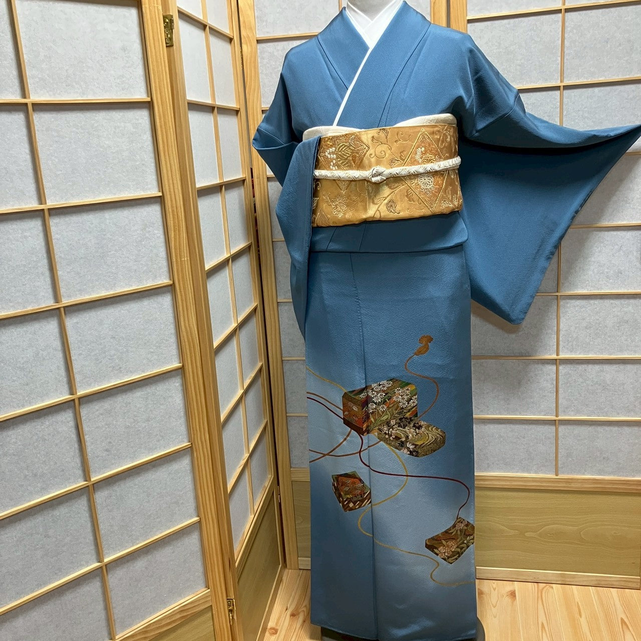 8459# Japanese Tomesode Kimono Vintage Womens Silk Fabric Robe Kimono only sold