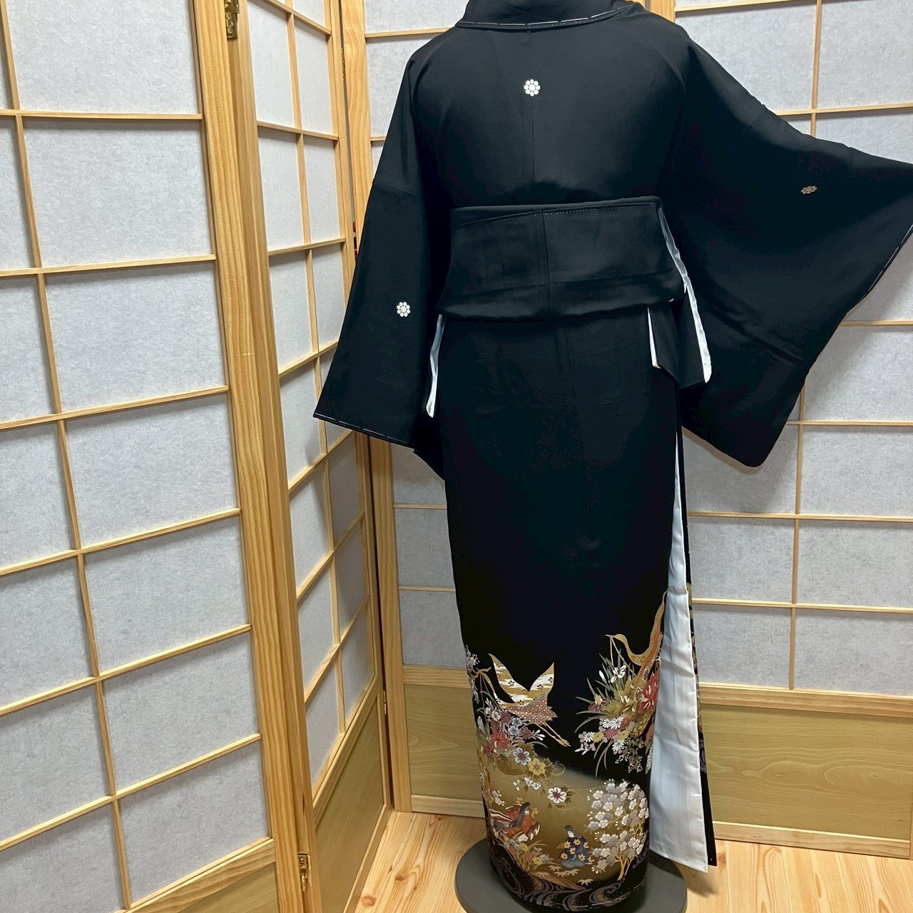 8460# Japanese Tomesode Kimono Vintage Womens Silk Fabric Robe Kimono only sold