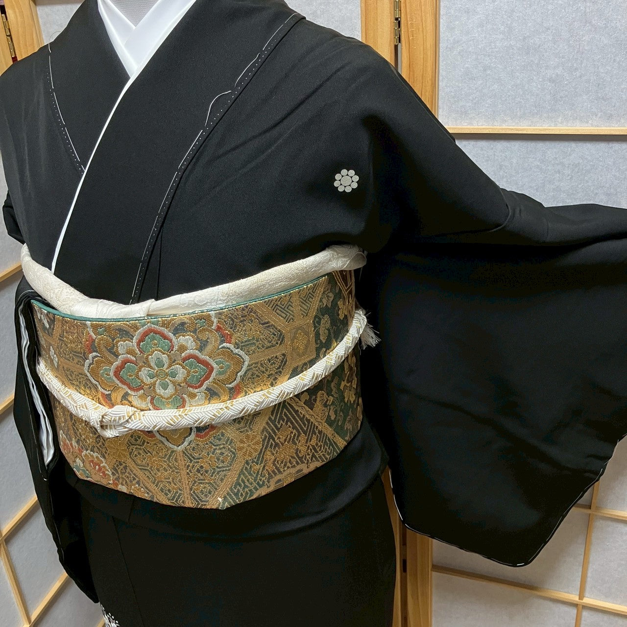 8460# Japanese Tomesode Kimono Vintage Womens Silk Fabric Robe Kimono only sold