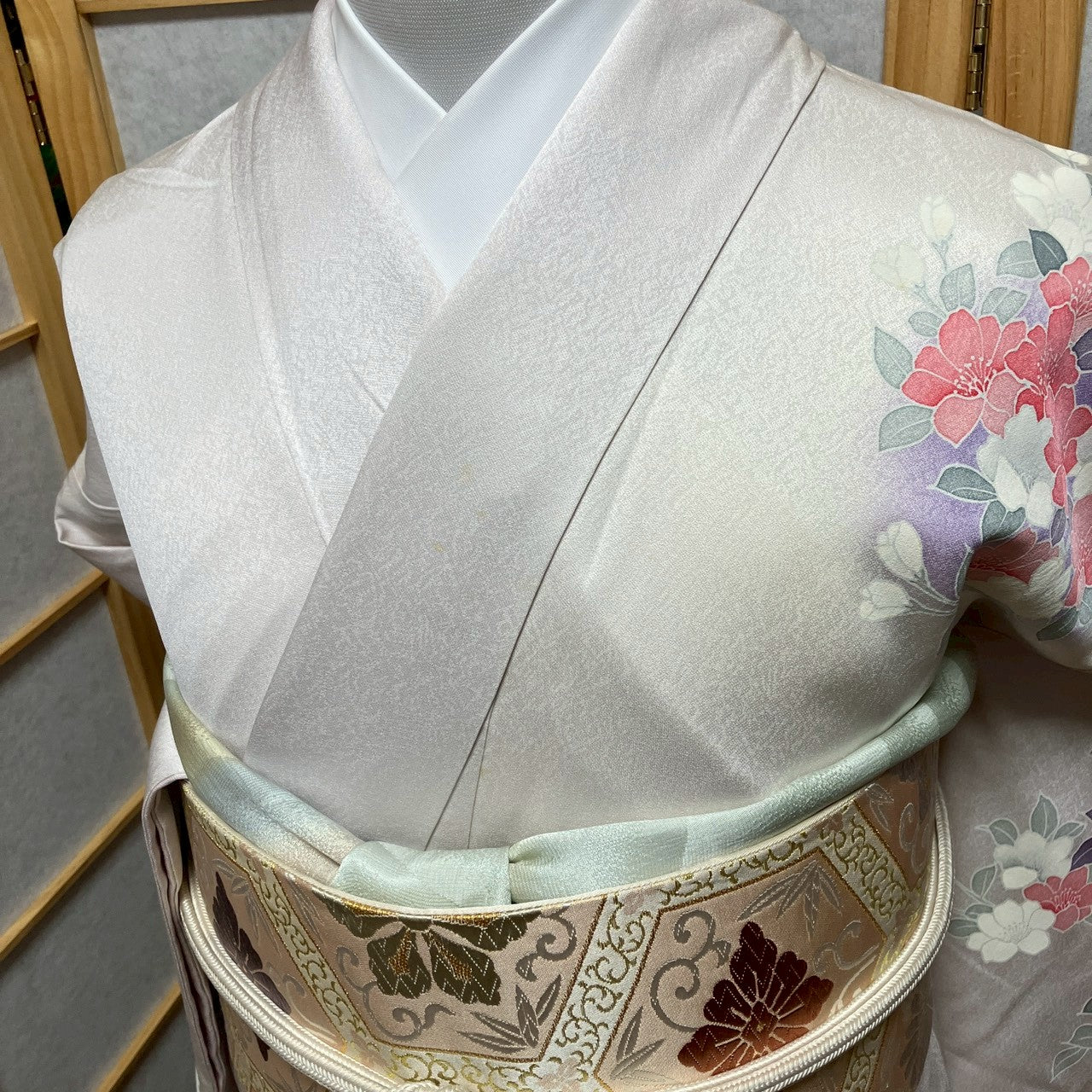 8455# Japanese Kimono Vintage Womens Silk Fabric Robe Kimono only sold