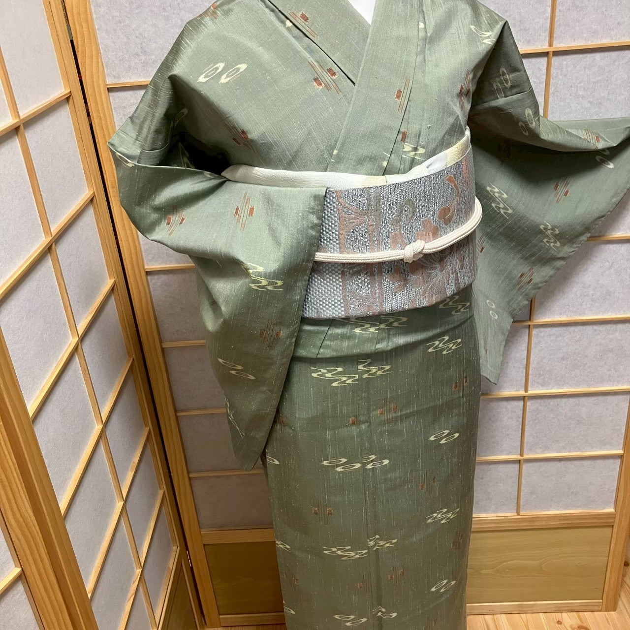 8489# Japanese Kimono only sold Vintage Womens Silk Fabric Robe Unlined kimono