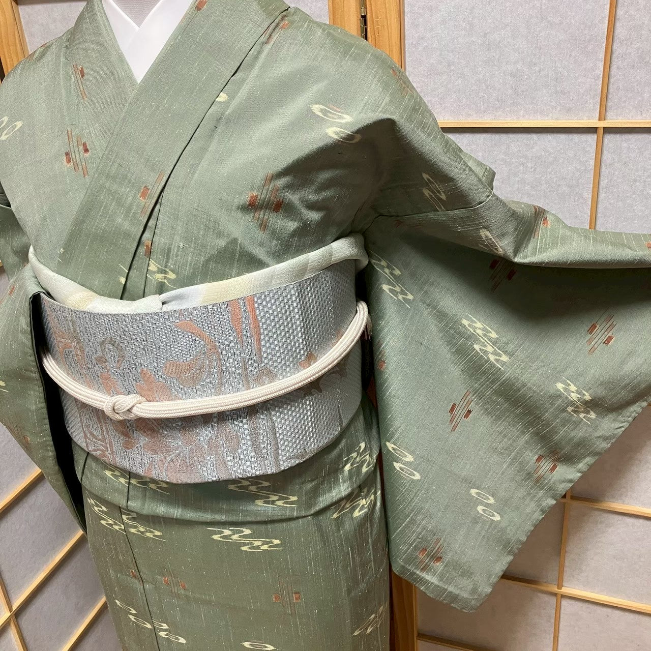 8489# Japanese Kimono only sold Vintage Womens Silk Fabric Robe Unlined kimono