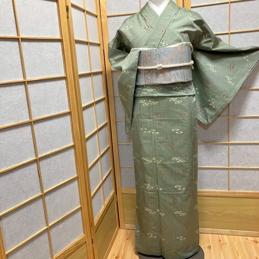 8489# Japanese Kimono only sold Vintage Womens Silk Fabric Robe Unlined kimono