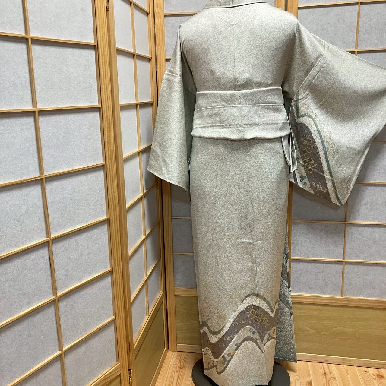 8490# Japanese Kimono only sold Vintage Womens Silk Fabric Robe Unlined kimono