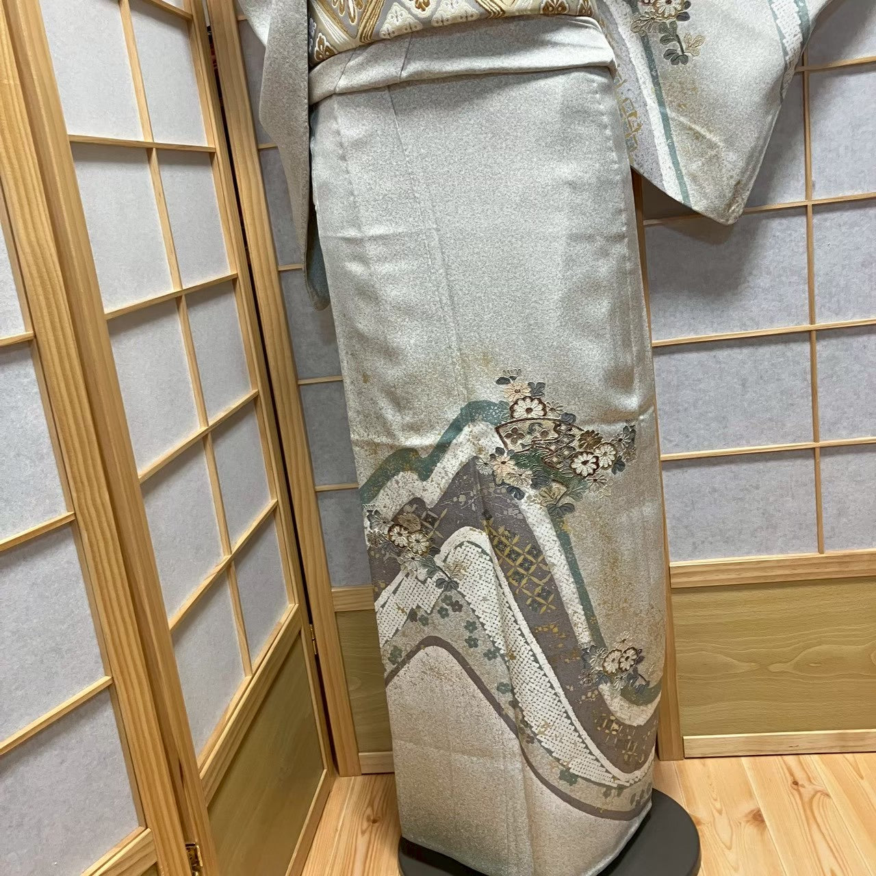 8490# Japanese Kimono only sold Vintage Womens Silk Fabric Robe Unlined kimono