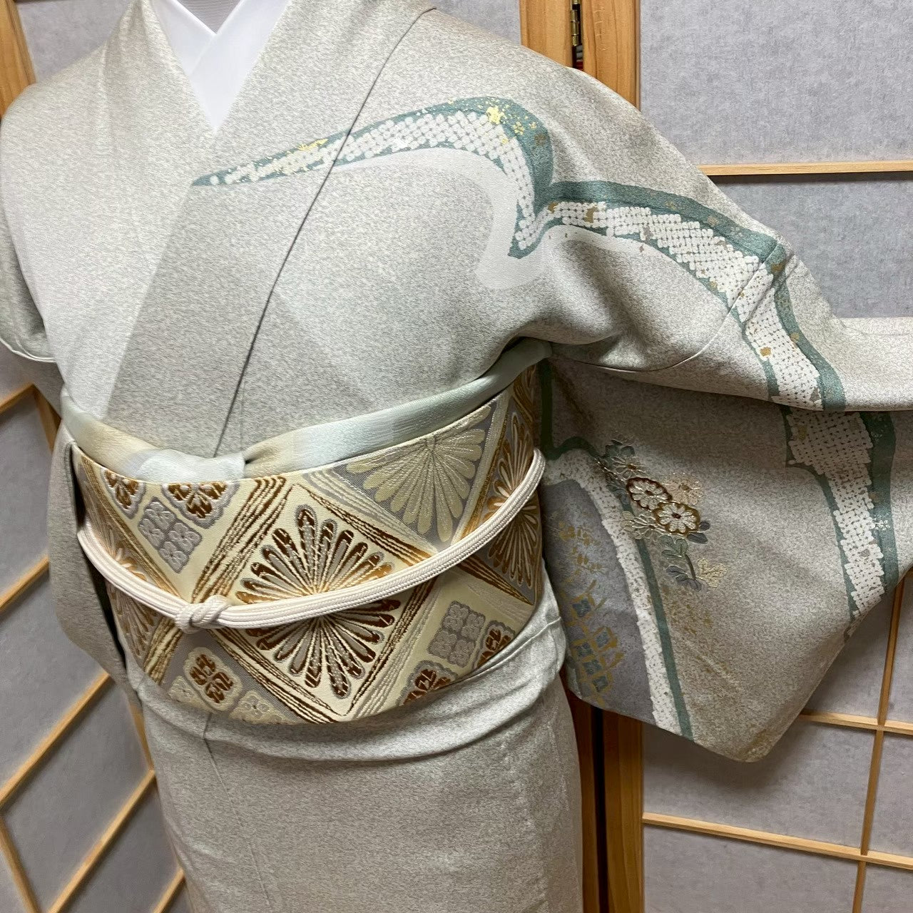 8490# Japanese Kimono only sold Vintage Womens Silk Fabric Robe Unlined kimono