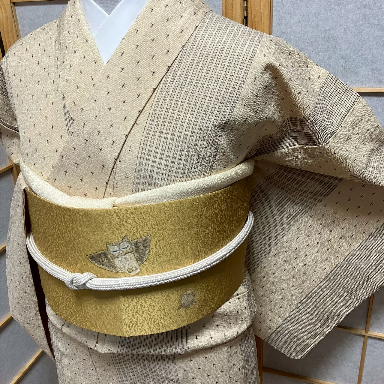 8741# Japanese Kimono only sold Vintage Womens Silk Fabric Robe Unlined kimono