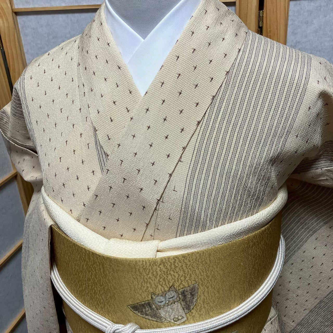 8741# Japanese Kimono only sold Vintage Womens Silk Fabric Robe Unlined kimono