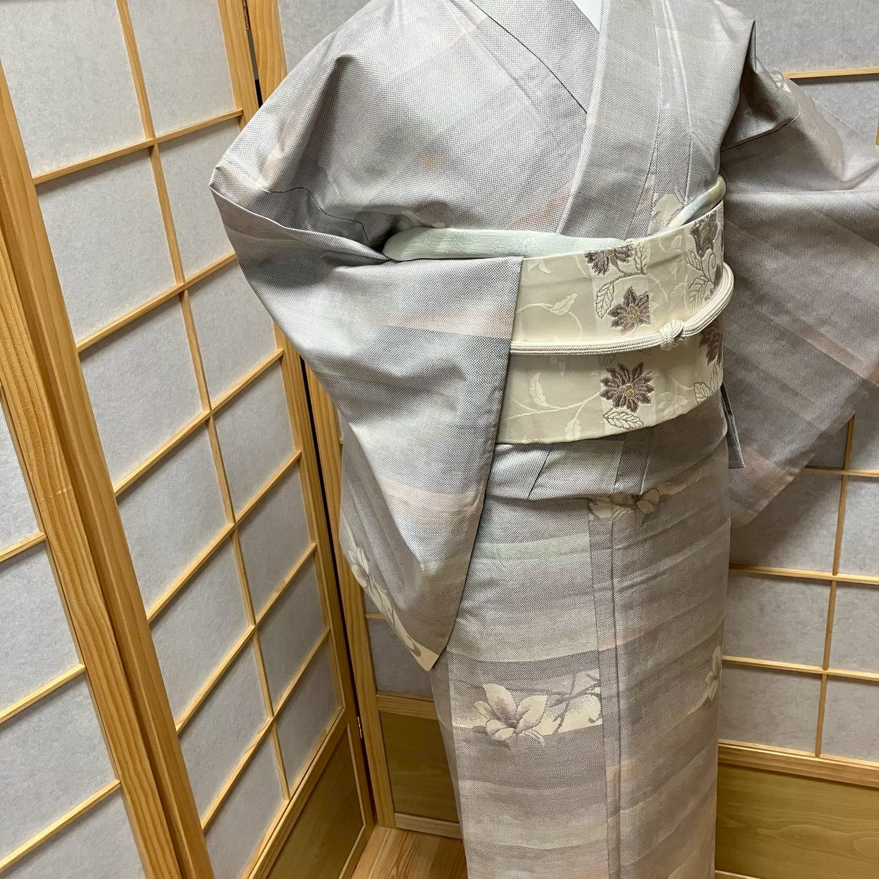 8742# Japanese Kimono only sold Vintage Womens Silk Fabric Robe Unlined kimono