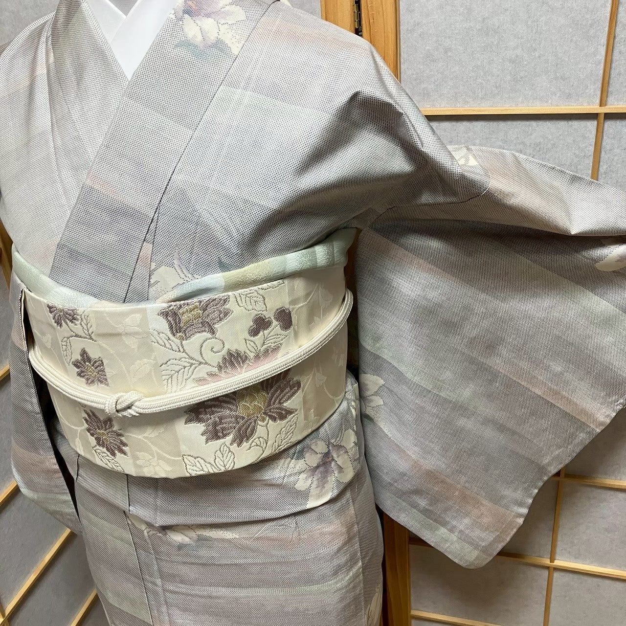 8742# Japanese Kimono only sold Vintage Womens Silk Fabric Robe Unlined kimono