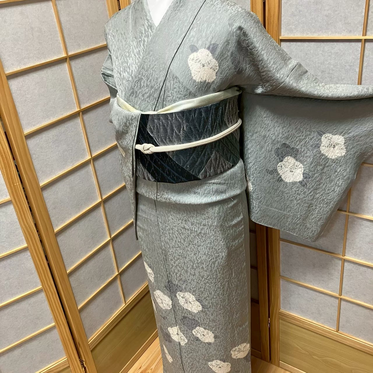 8743# Japanese Kimono only sold Vintage Womens Silk Fabric Robe Unlined kimono