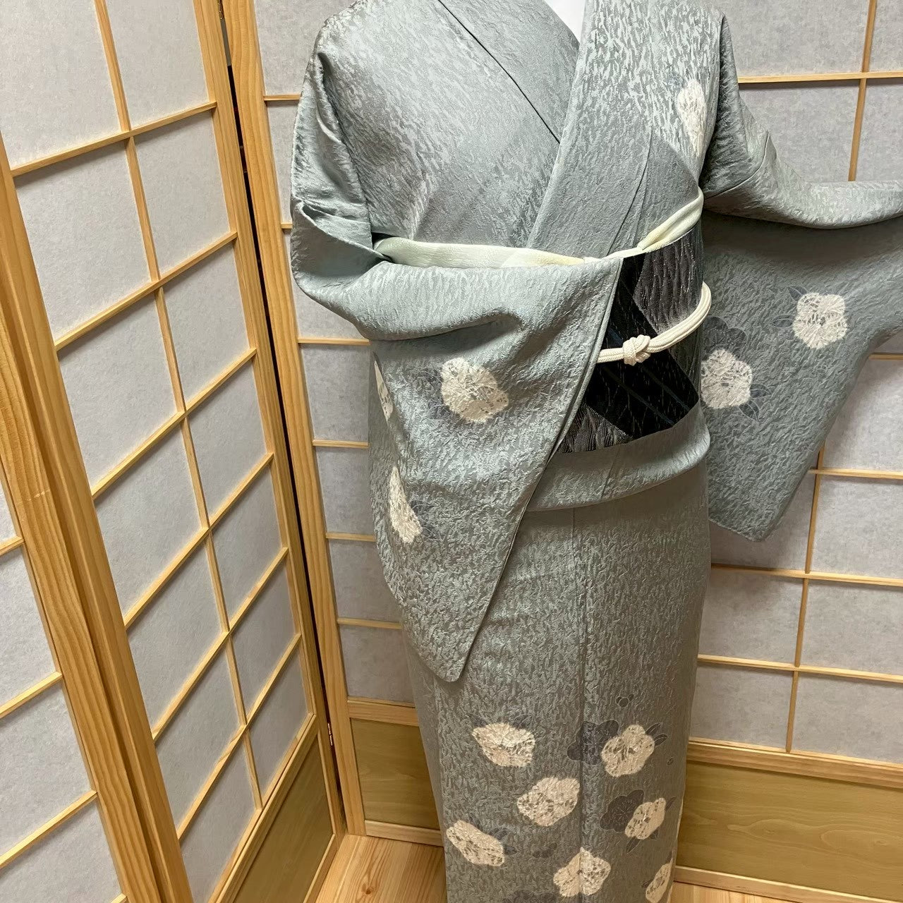 8743# Japanese Kimono only sold Vintage Womens Silk Fabric Robe Unlined kimono