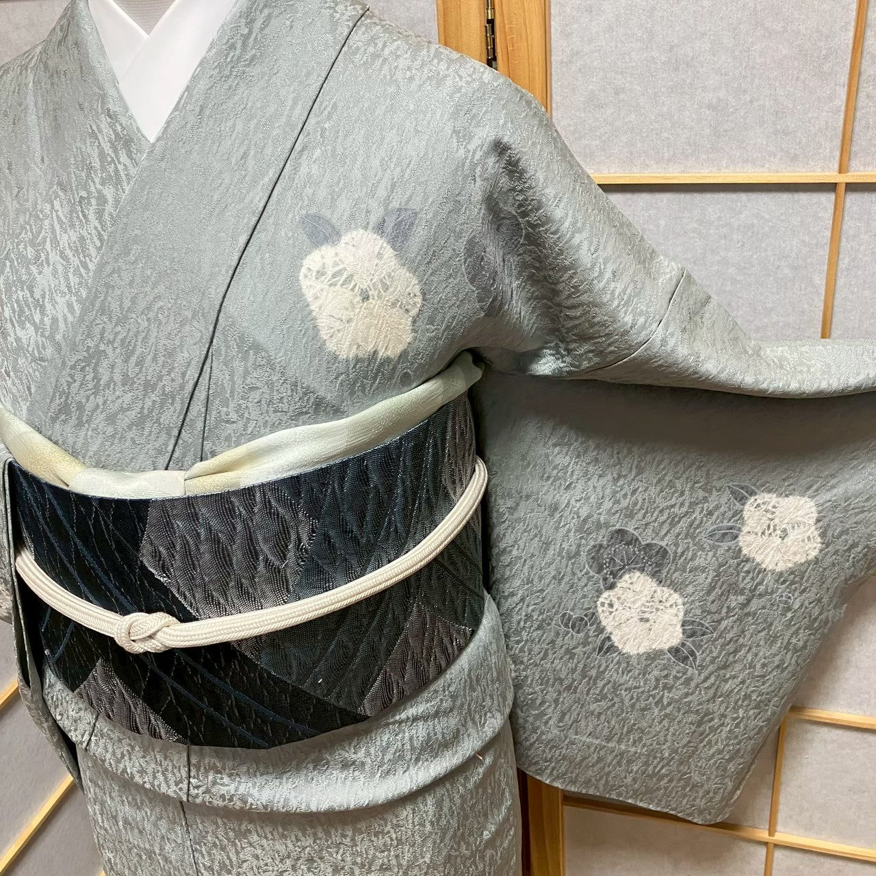 8743# Japanese Kimono only sold Vintage Womens Silk Fabric Robe Unlined kimono