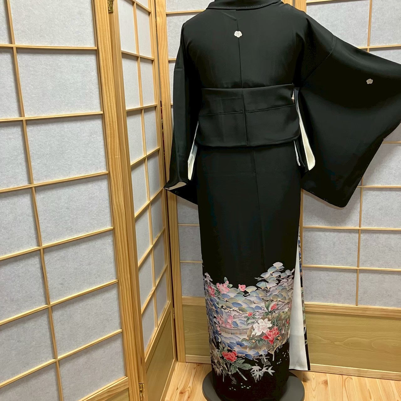 8462# Japanese Tomesode Kimono Vintage Womens Silk Fabric Robe Kimono only sold
