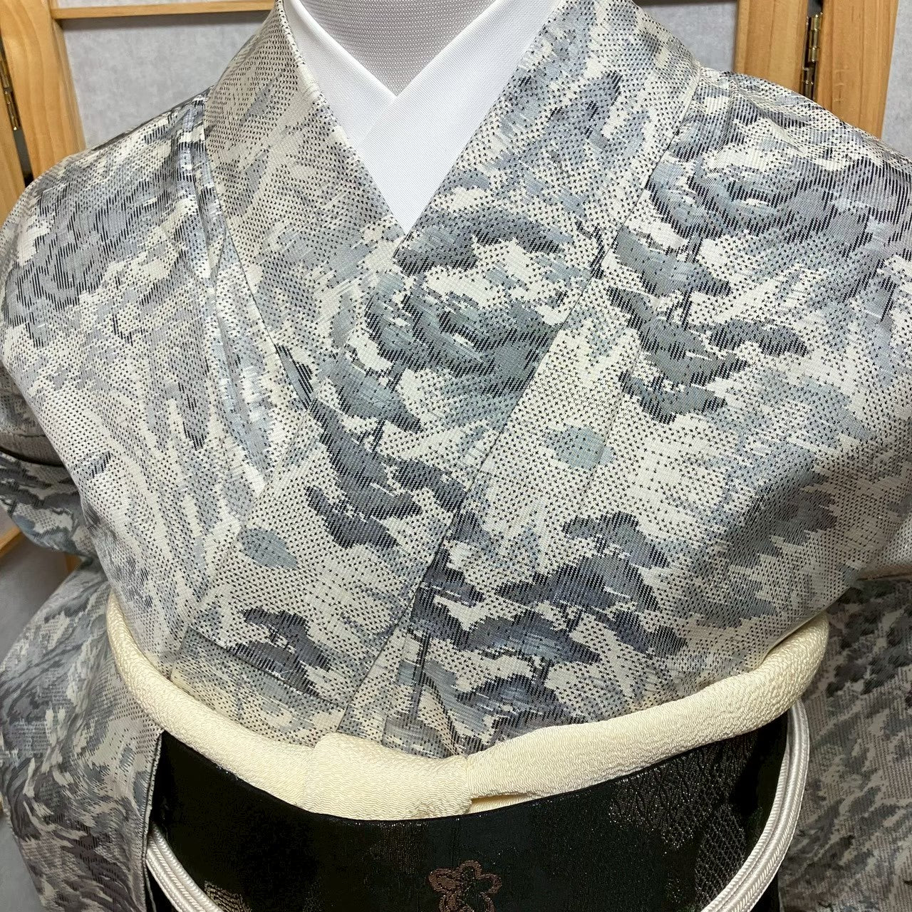 8746# Japanese Kimono only sold Vintage Womens Silk Fabric Robe Unlined kimono