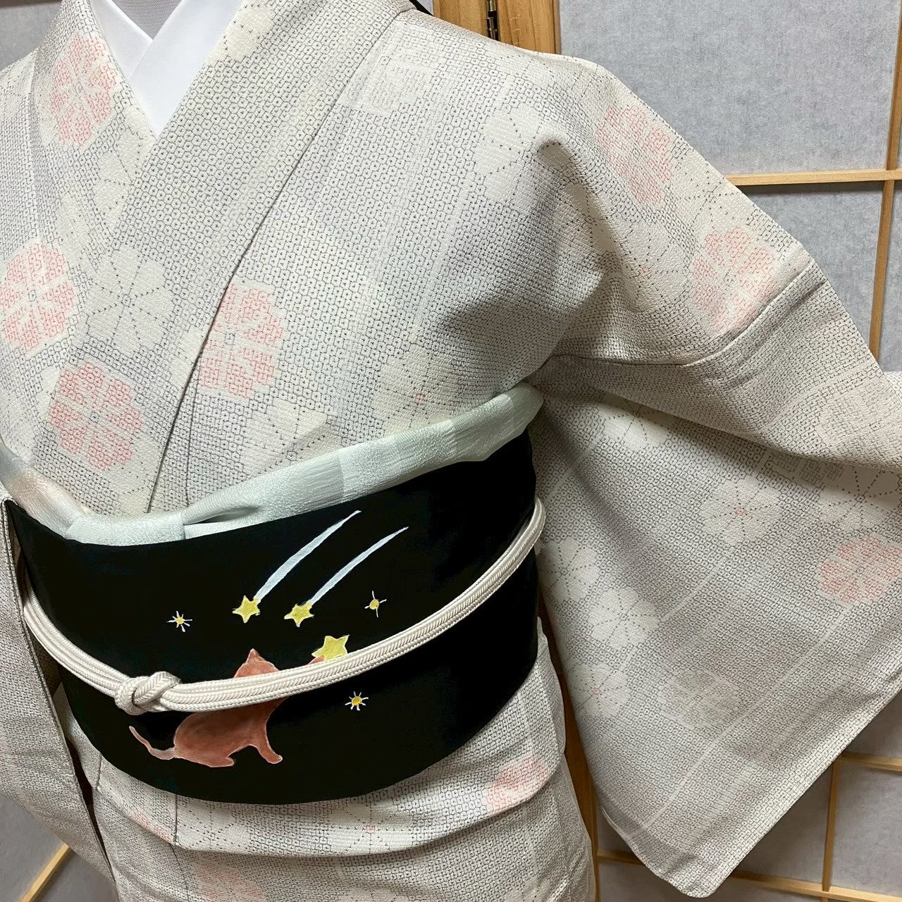 8748# Japanese Kimono only sold Vintage Womens Silk Fabric Robe Unlined kimono
