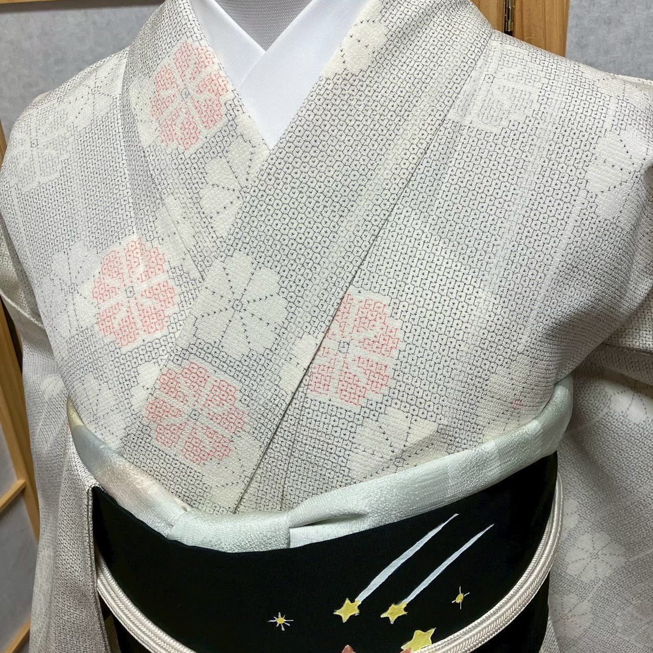 8748# Japanese Kimono only sold Vintage Womens Silk Fabric Robe Unlined kimono