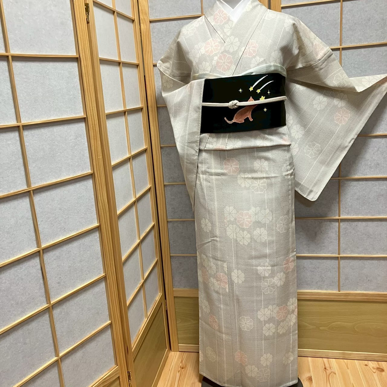 8748# Japanese Kimono only sold Vintage Womens Silk Fabric Robe Unlined kimono