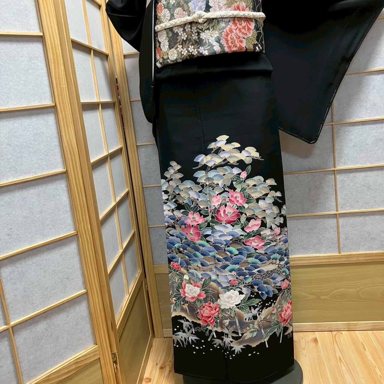 8462# Japanese Tomesode Kimono Vintage Womens Silk Fabric Robe Kimono only sold