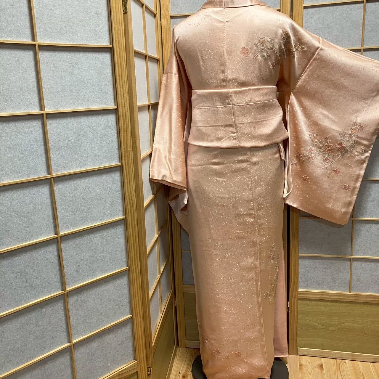 8463# Japanese Kimono Vintage Womens Silk Fabric Robe Kimono only sold