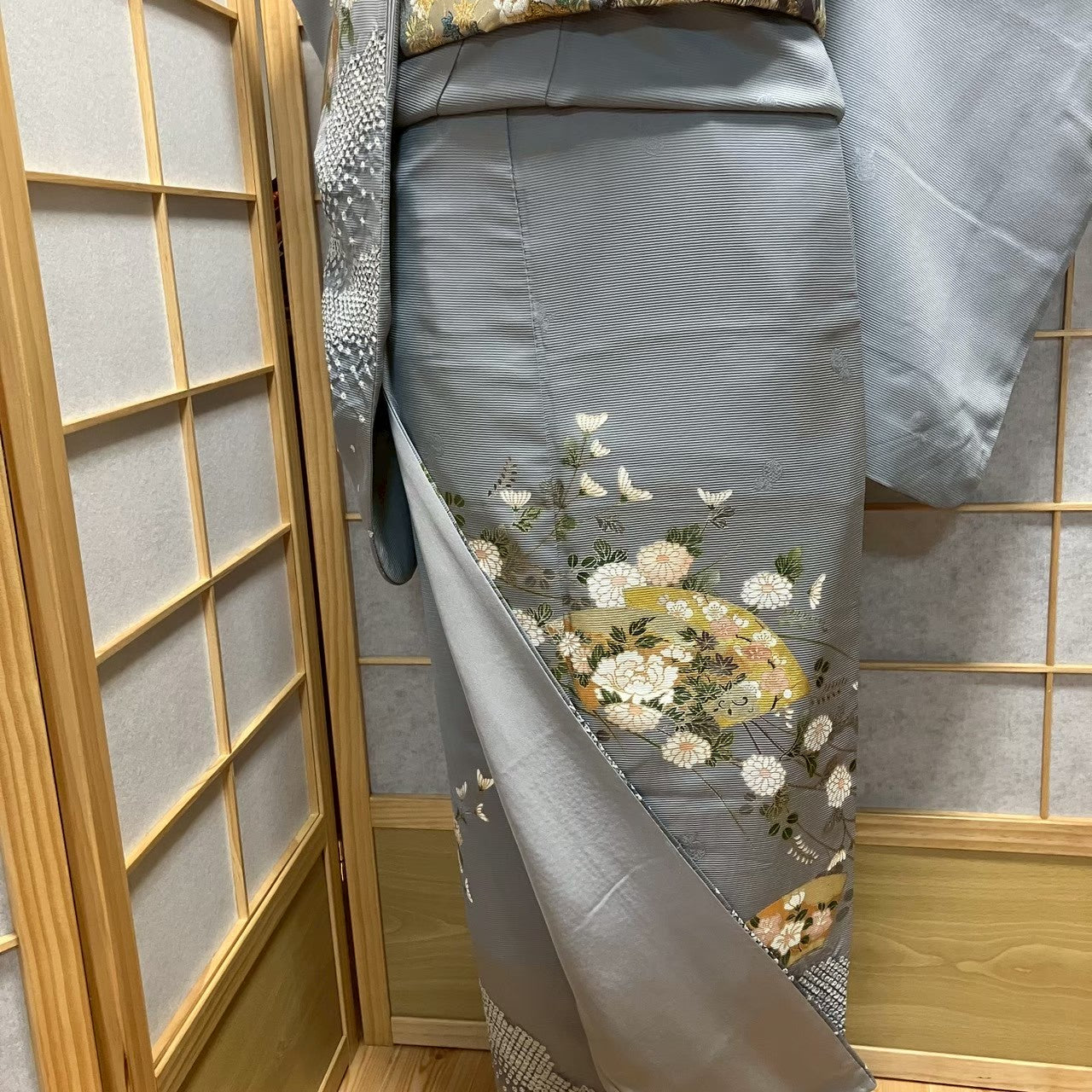 8464# Japanese Kimono Vintage Womens Silk Fabric Robe Kimono only sold