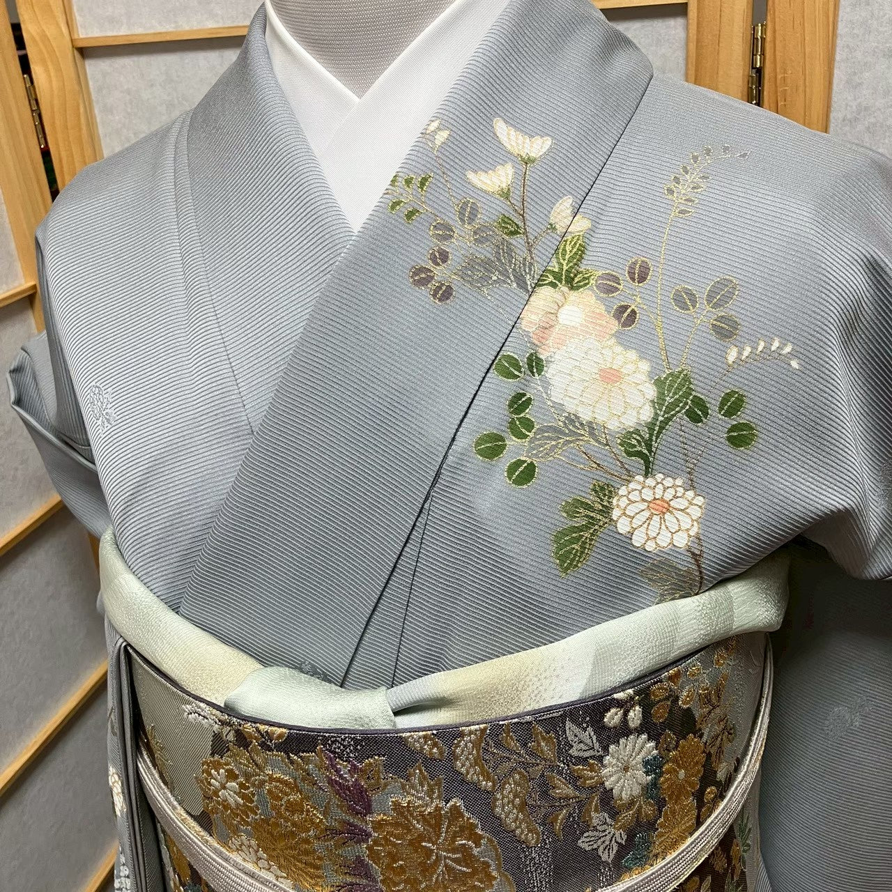 8464# Japanese Kimono Vintage Womens Silk Fabric Robe Kimono only sold