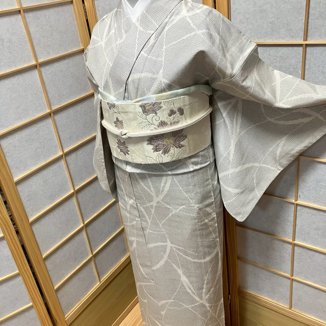 8483# Japanese Kimono only sold Vintage Womens Silk Fabric Robe Unlined kimono