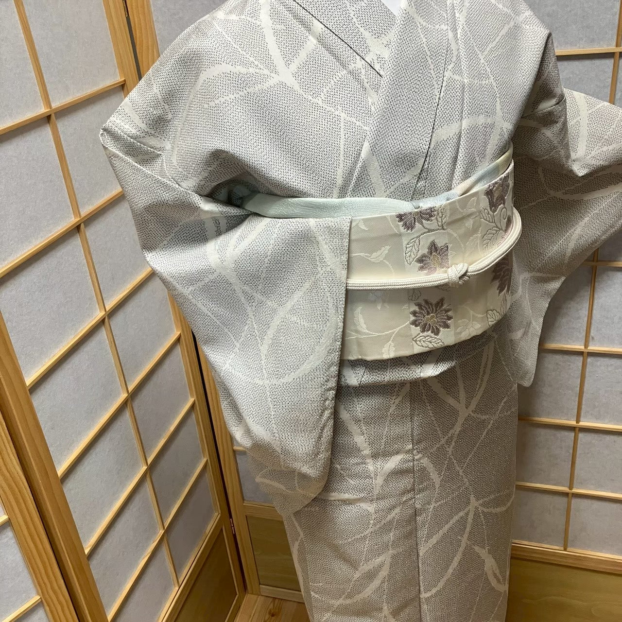 8483# Japanese Kimono only sold Vintage Womens Silk Fabric Robe Unlined kimono