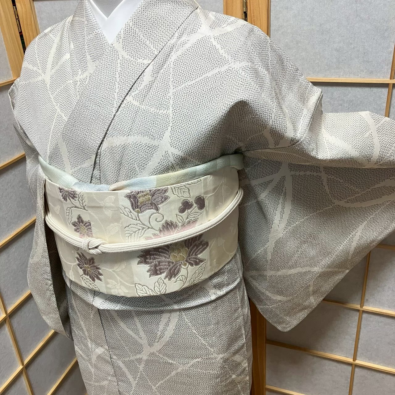 8483# Japanese Kimono only sold Vintage Womens Silk Fabric Robe Unlined kimono
