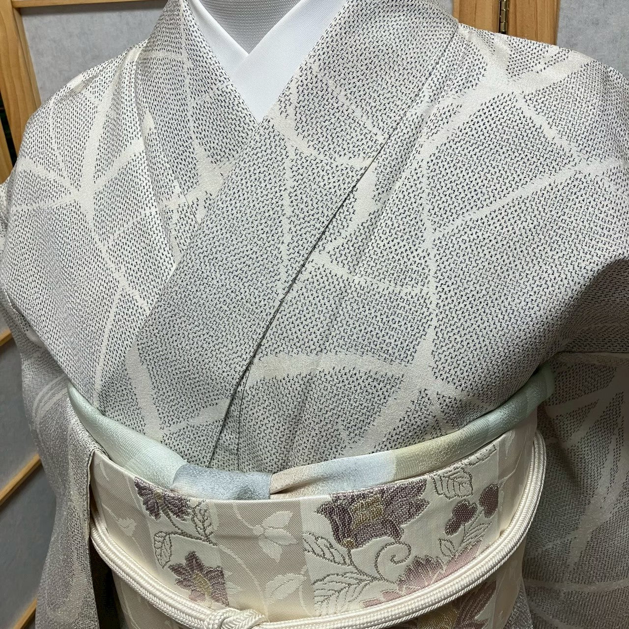 8483# Japanese Kimono only sold Vintage Womens Silk Fabric Robe Unlined kimono