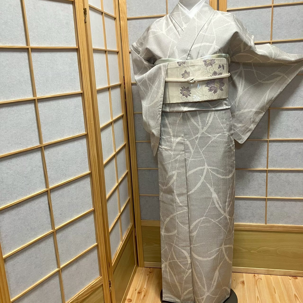 8483# Japanese Kimono only sold Vintage Womens Silk Fabric Robe Unlined kimono