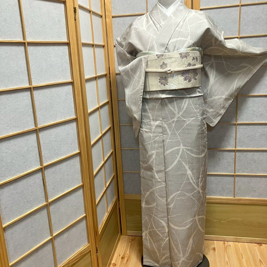 8483# Japanese Kimono only sold Vintage Womens Silk Fabric Robe Unlined kimono