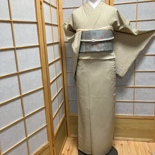 8484# Japanese Kimono only sold Vintage Womens Silk Fabric Robe Unlined kimono