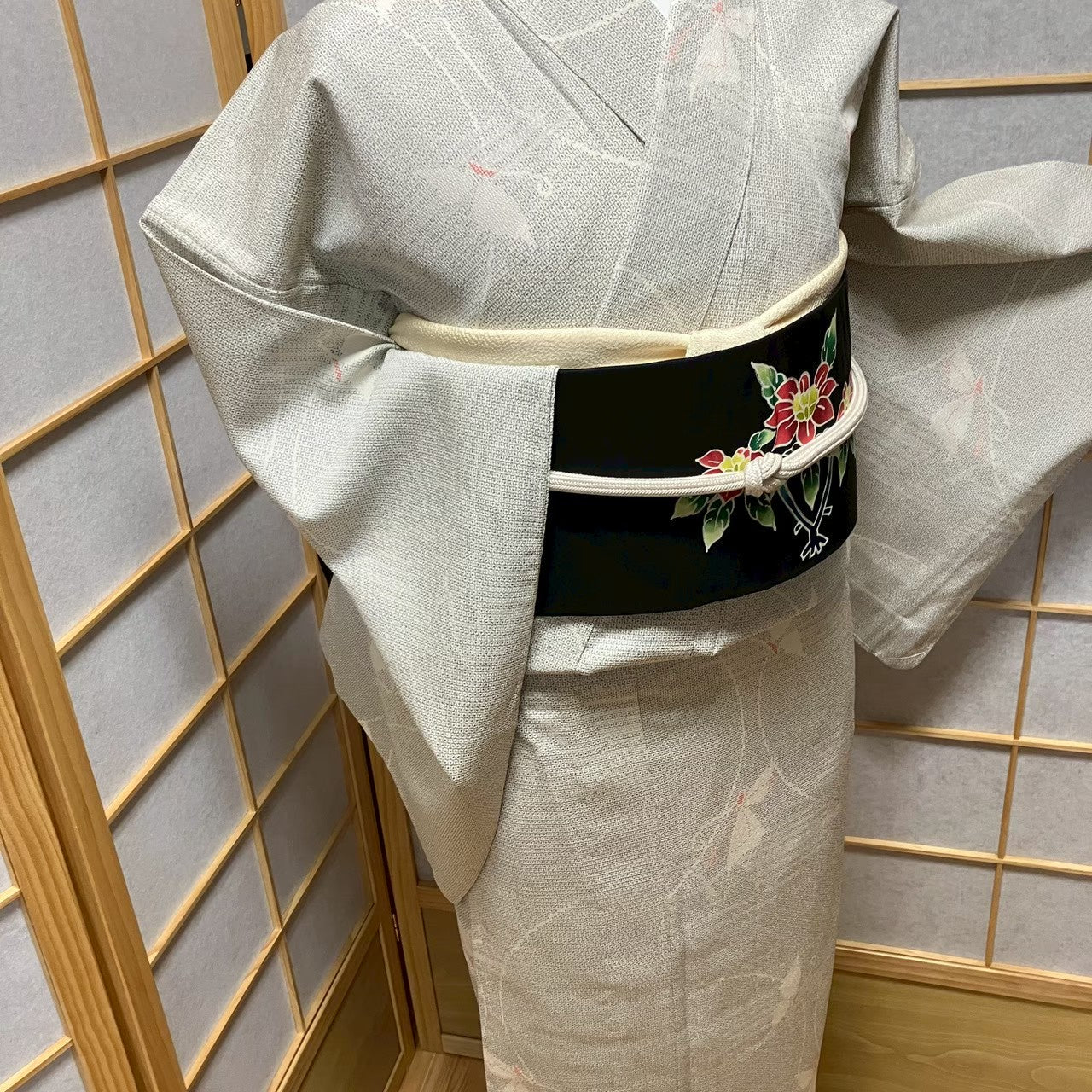 8487# Japanese Kimono only sold Vintage Womens Silk Fabric Robe Unlined kimono