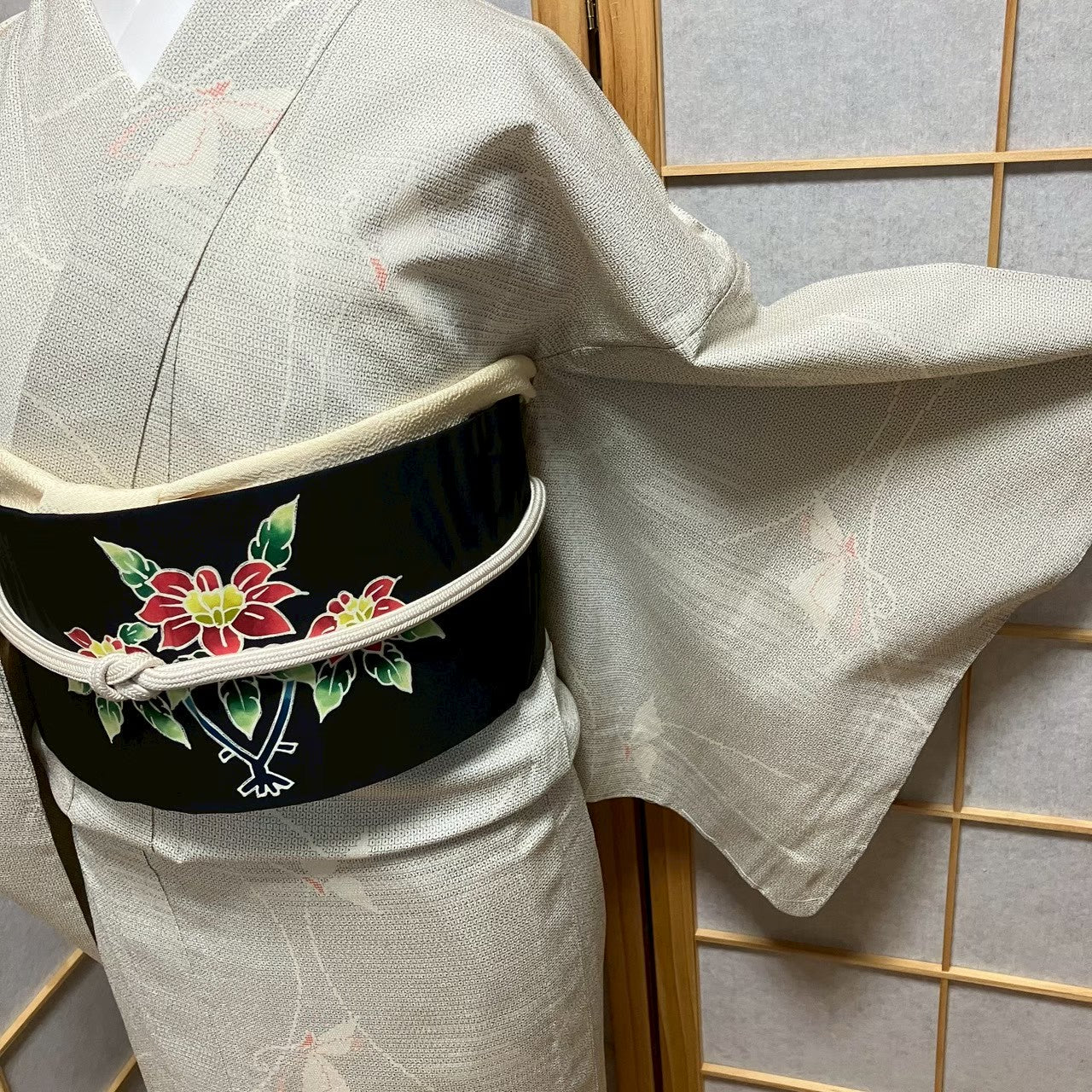 8487# Japanese Kimono only sold Vintage Womens Silk Fabric Robe Unlined kimono