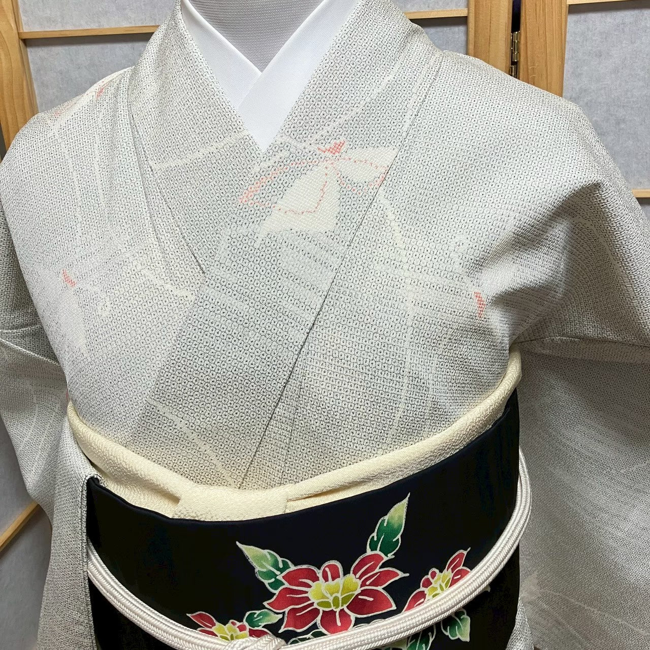 8487# Japanese Kimono only sold Vintage Womens Silk Fabric Robe Unlined kimono