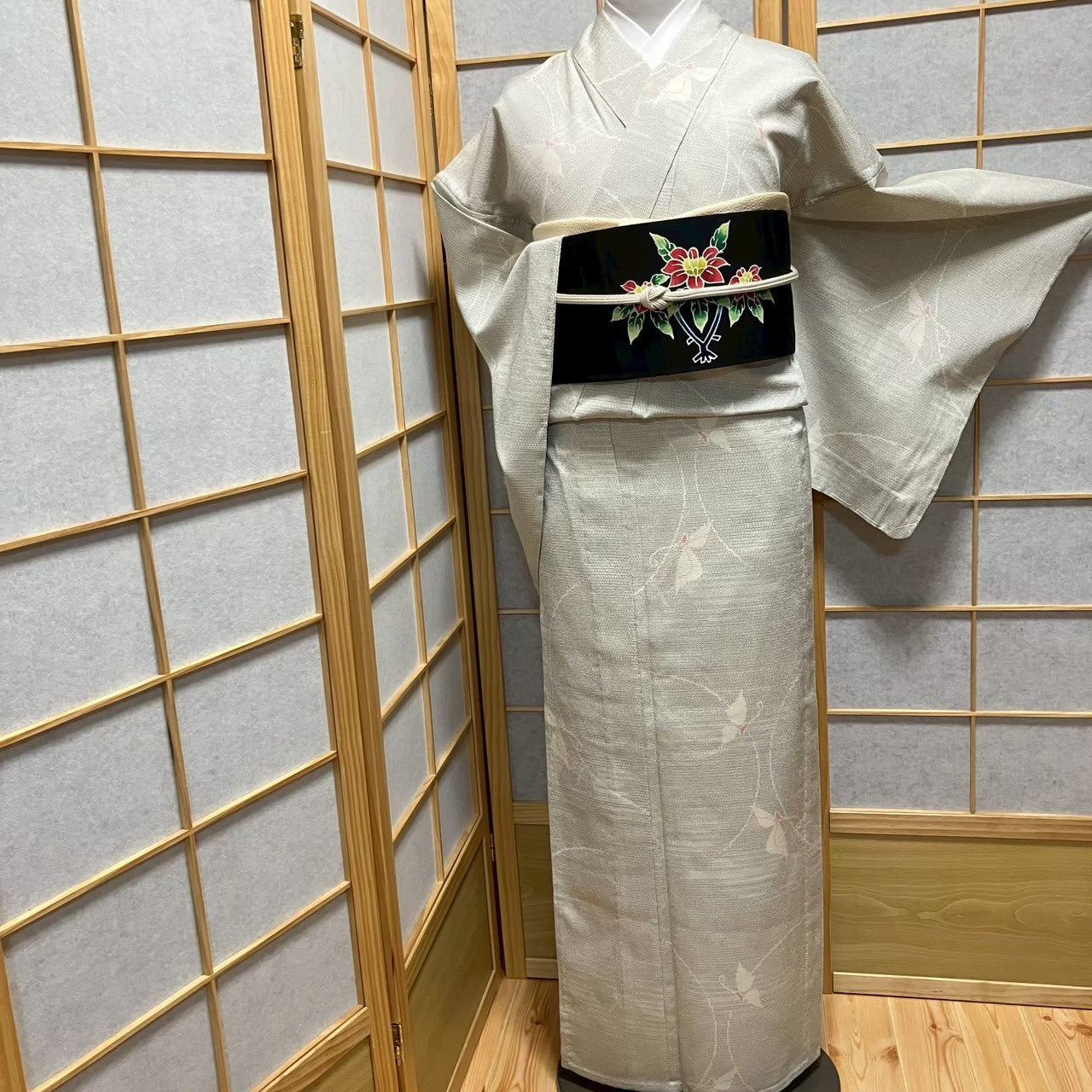 8487# Japanese Kimono only sold Vintage Womens Silk Fabric Robe Unlined kimono