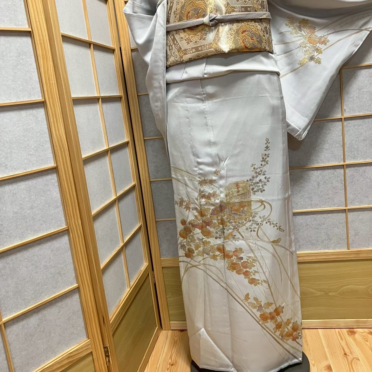 8805# Japanese Kimono only sold Vintage Womens Silk Fabric Robe Unlined kimono