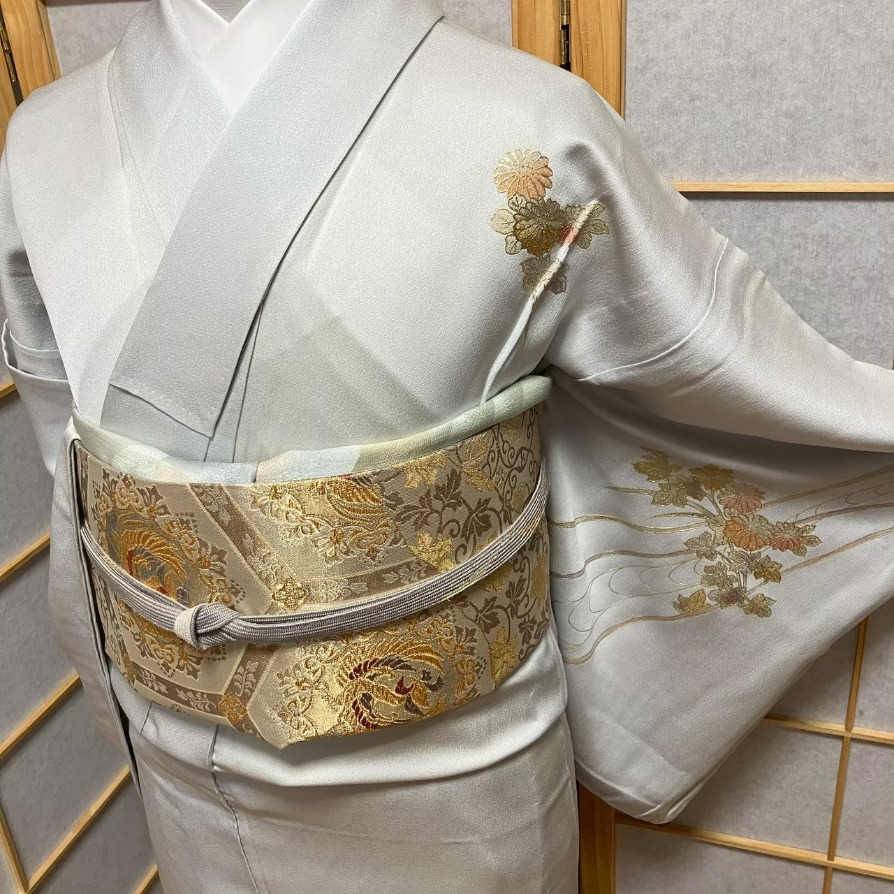 8805# Japanese Kimono only sold Vintage Womens Silk Fabric Robe Unlined kimono