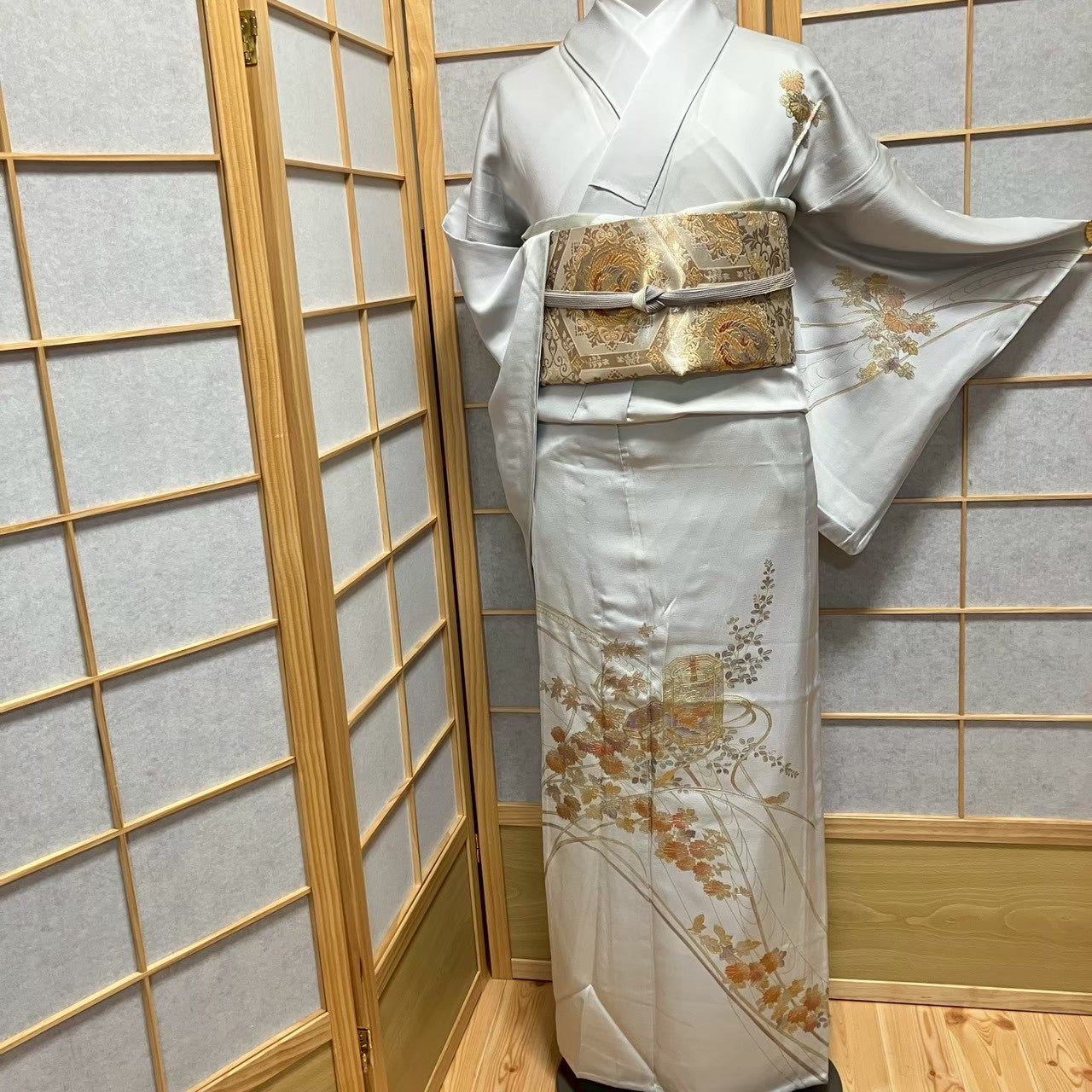 8805# Japanese Kimono only sold Vintage Womens Silk Fabric Robe Unlined kimono