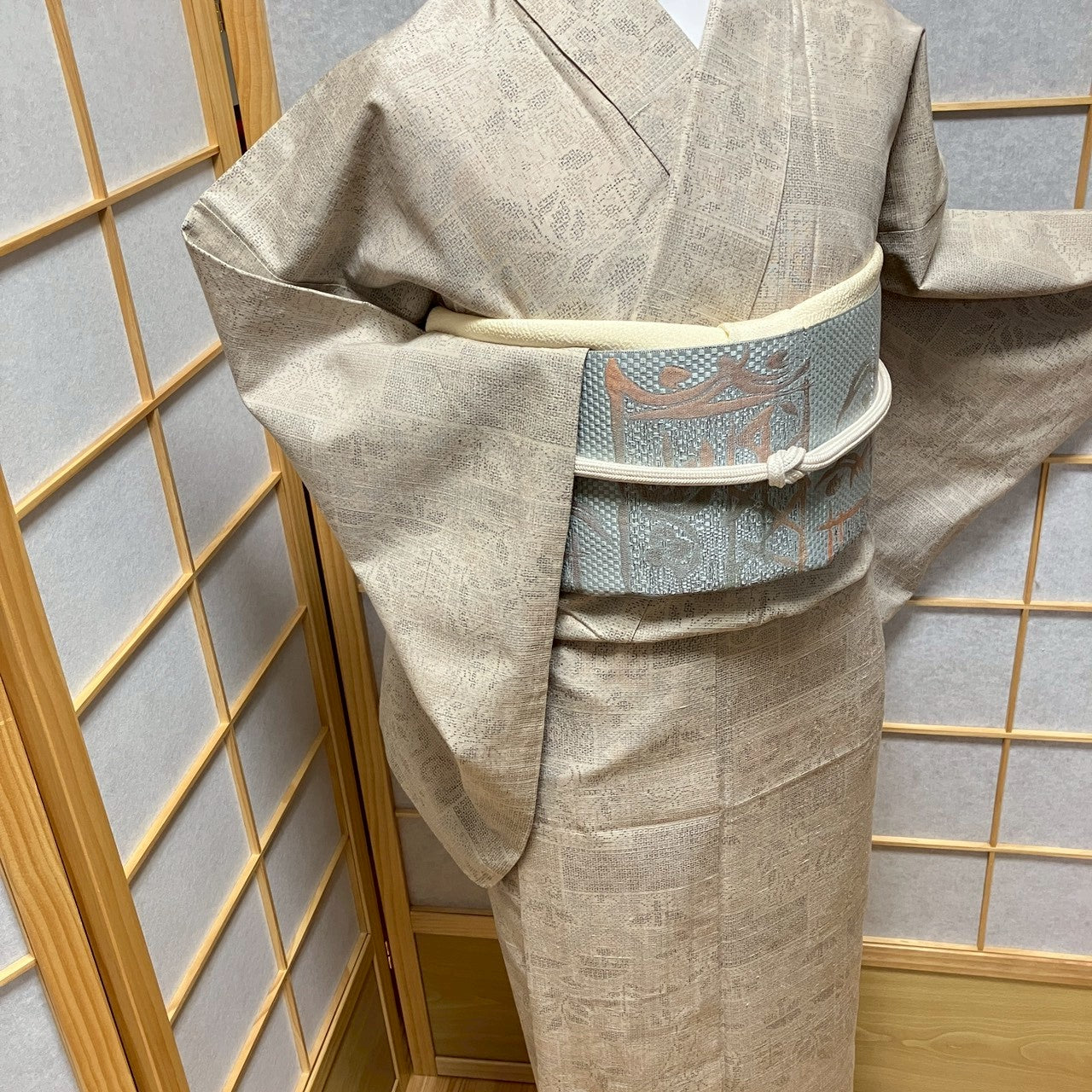 8806# Japanese Kimono only sold Vintage Womens Silk Fabric Robe Unlined kimono