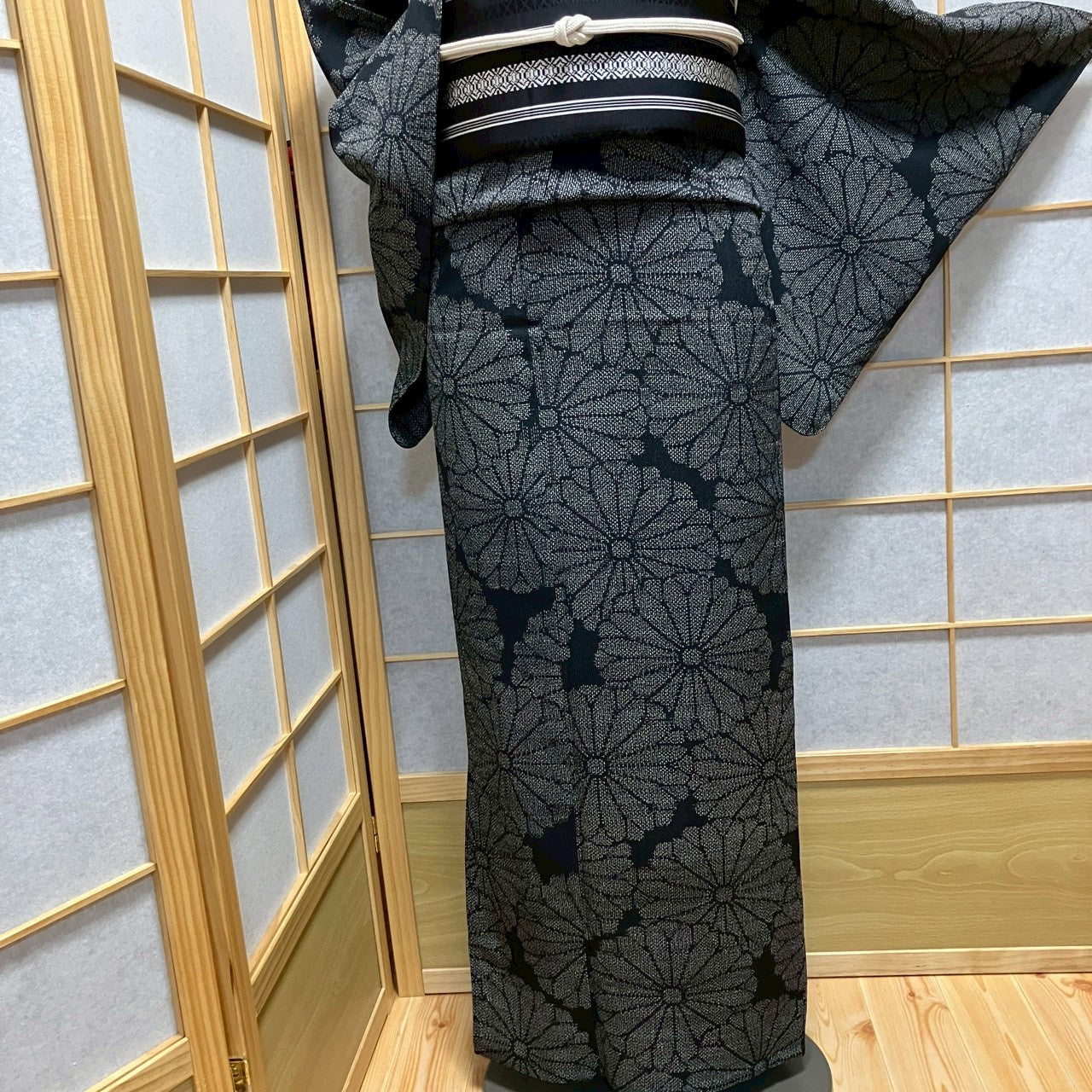 8807# Japanese Kimono only sold Vintage Womens Silk Fabric Robe Unlined kimono