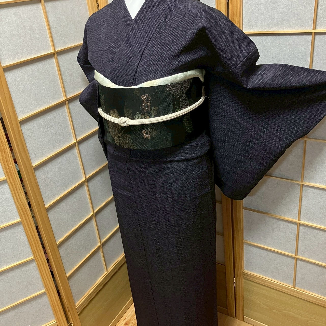 8809# Japanese Kimono only sold Vintage Womens Silk Fabric Robe Unlined kimono