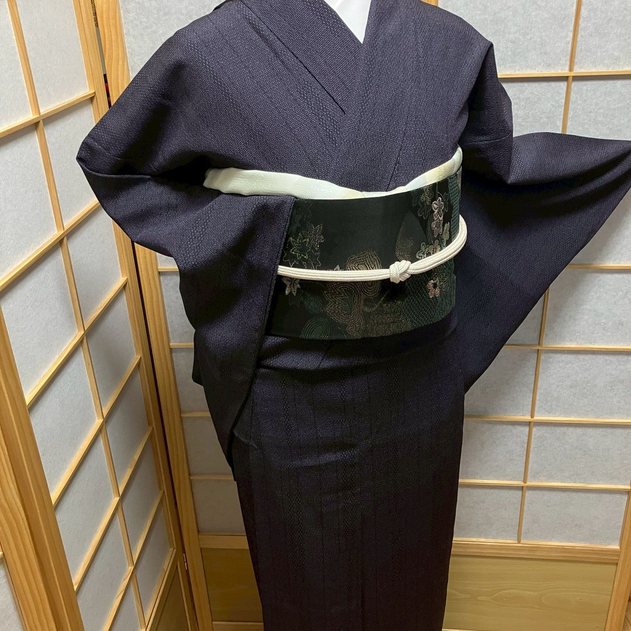 8809# Japanese Kimono only sold Vintage Womens Silk Fabric Robe Unlined kimono