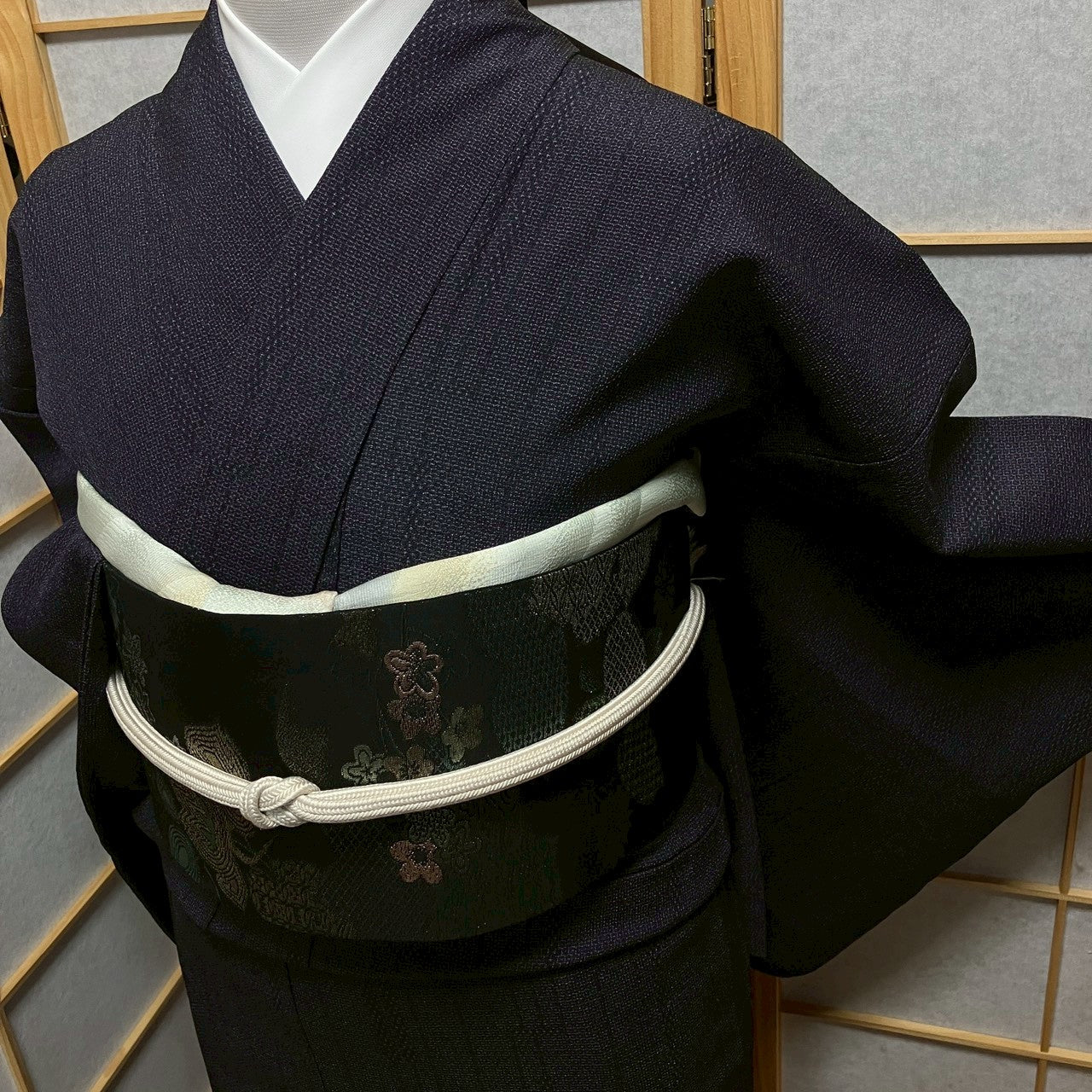 8809# Japanese Kimono only sold Vintage Womens Silk Fabric Robe Unlined kimono