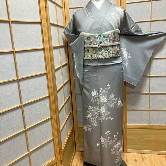 8810# Japanese Kimono only sold Vintage Womens Silk Fabric Robe Unlined kimono
