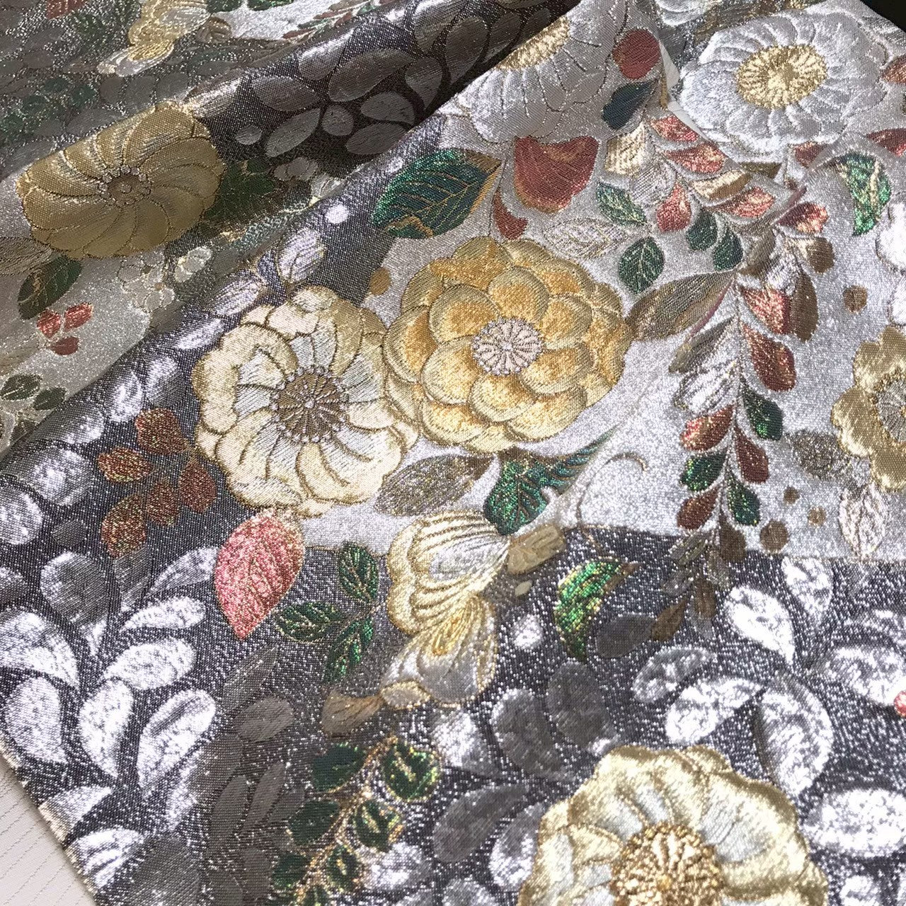 7518# Japanese Vintage Fukuro Obi Belt Kimono Fabric Silk Traditional