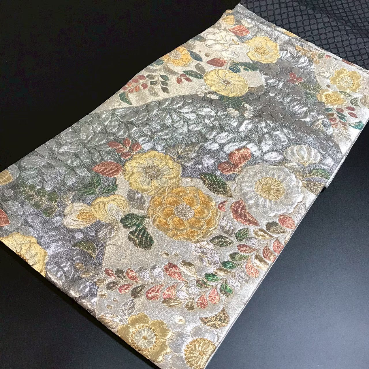 7518# Japanese Vintage Fukuro Obi Belt Kimono Fabric Silk Traditional