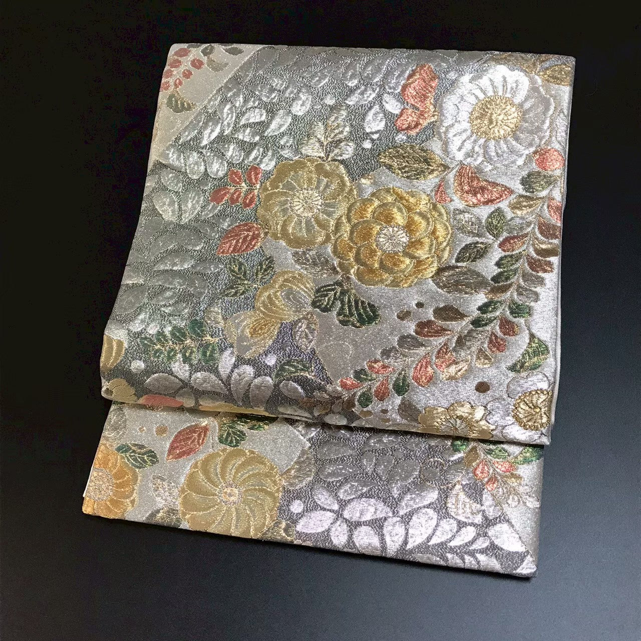 7518# Japanese Vintage Fukuro Obi Belt Kimono Fabric Silk Traditional